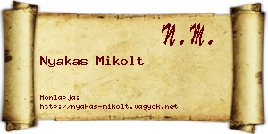 Nyakas Mikolt névjegykártya